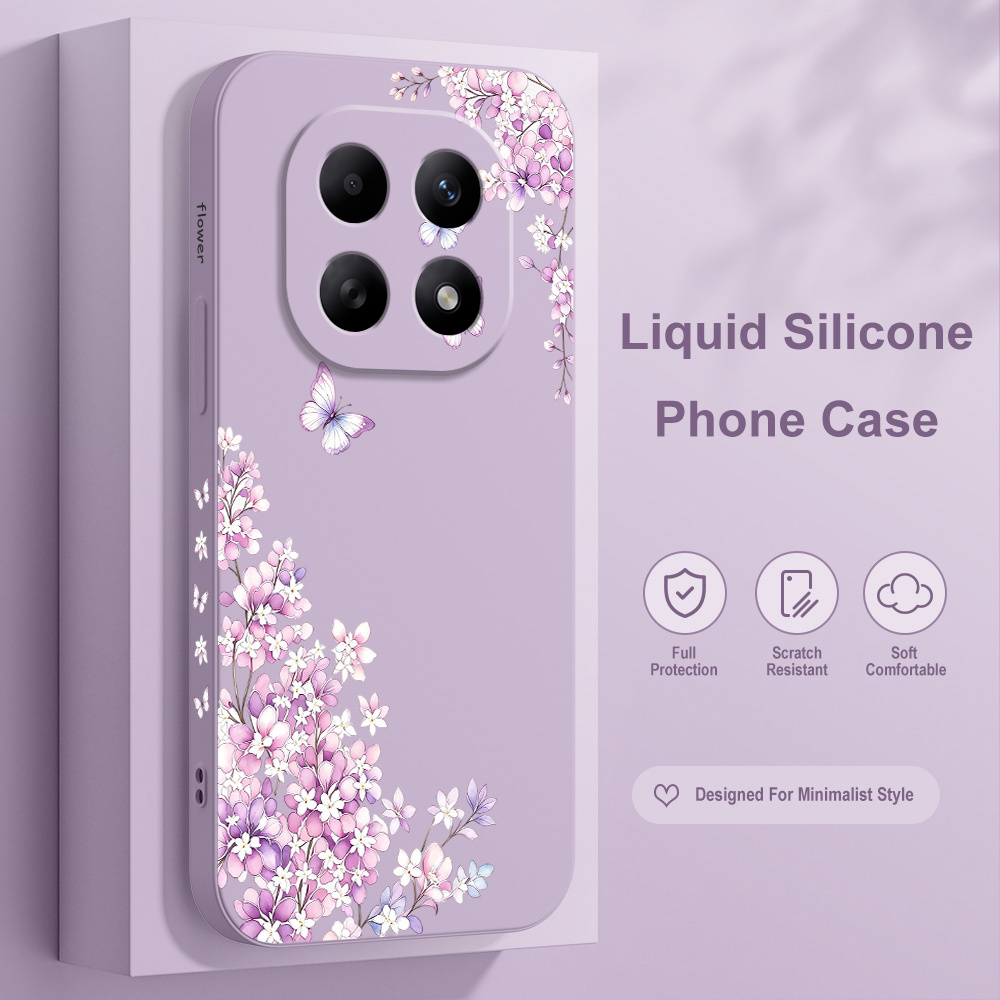 Phone Cases Xiaomi 15 - Custodia Morbida Floreale Viola per Xiaomi